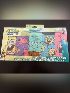 SpongeBob Squarepants Blue & Yellow 5 Novelty Socks Box Set